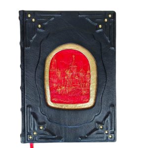 книга-альбом "Москва" на китайском языке в кожаном переплете